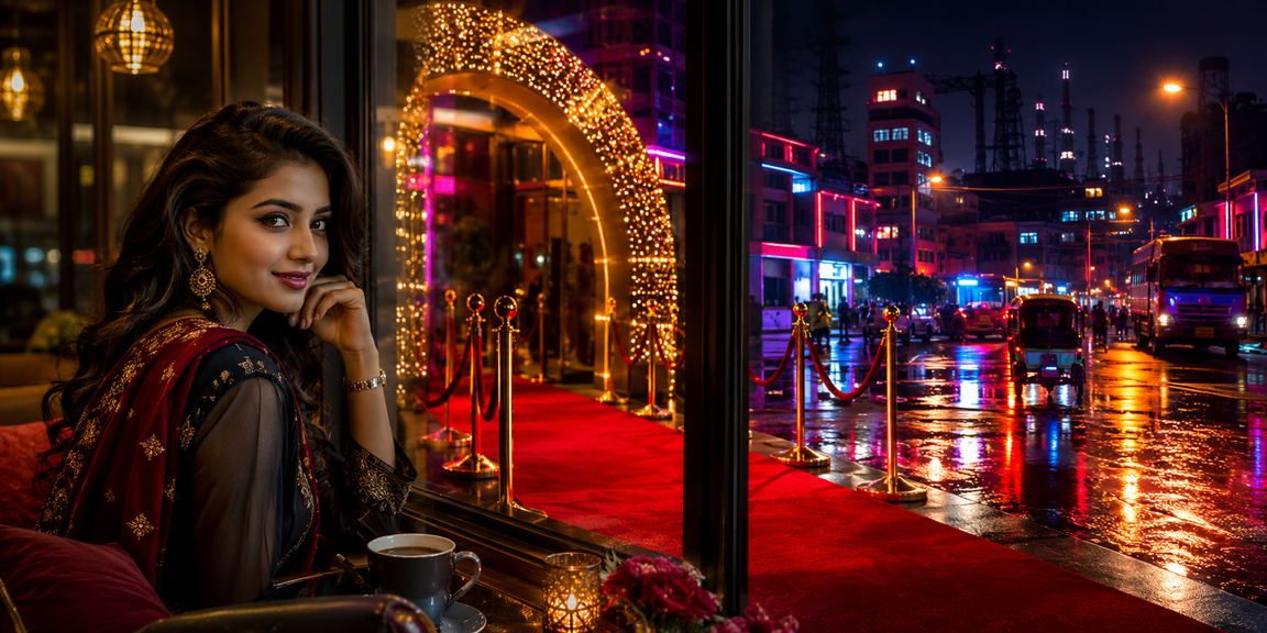 Betting promotion atmosphere in neon lights in Narayanganj