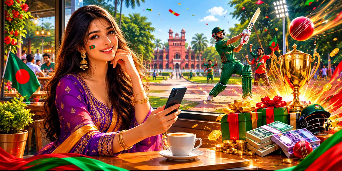 Enjoying cricket betting in Rajshahi dressed in red and green